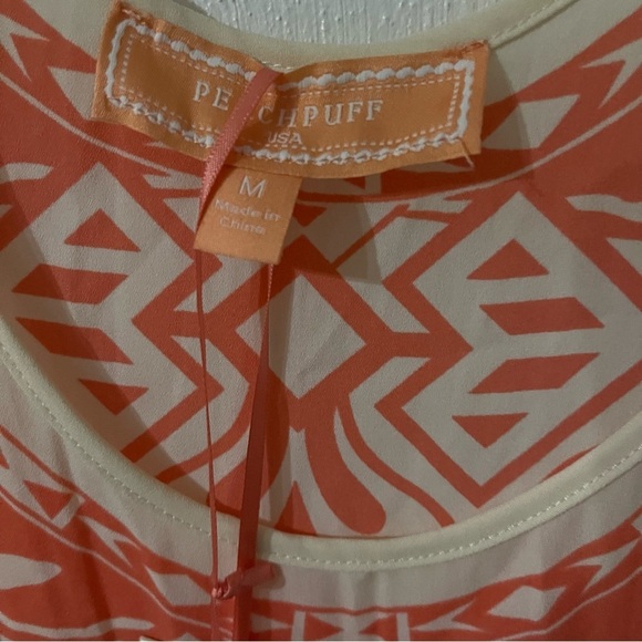 NWT PeachPuff Tank  Peach Color boho print size medium - Picture 5 of 7